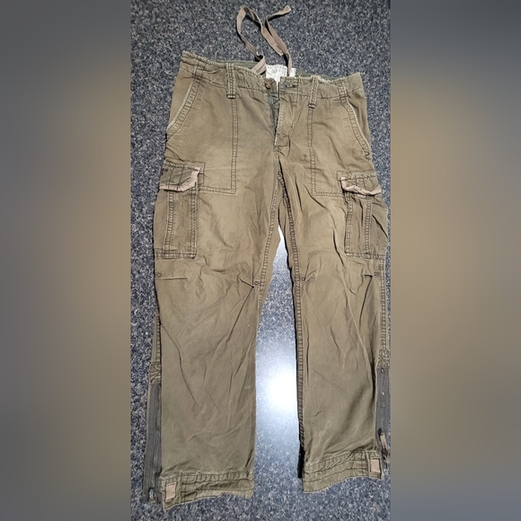RARE BROWN Abercrombie & Fitch XL Cargo Pants VTGAdirondacks Y2K Paratrooper